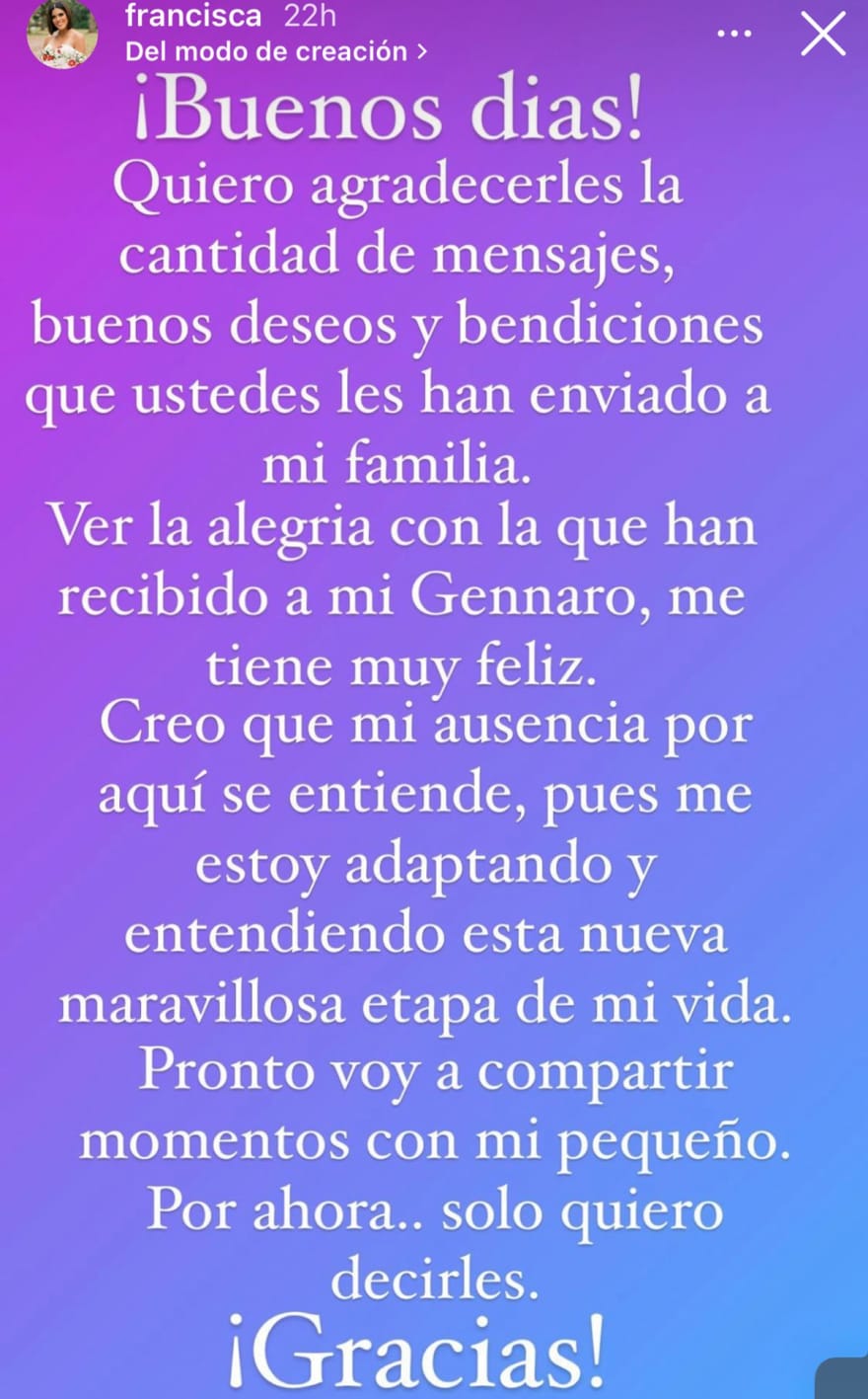 Francisca Lachapel casa Gennaro: Send a nice message to your followers