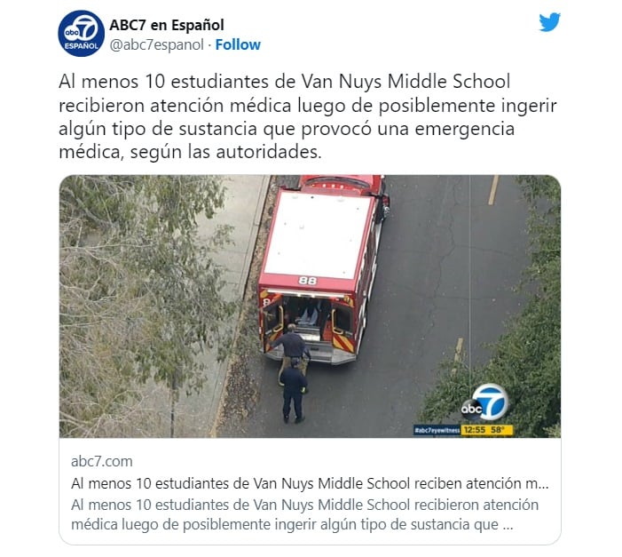 10 estudiantes de secundaria sufren posible sobredosis en plena clase