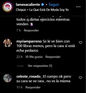 Sus fanáticos reaccionaron a su silueta