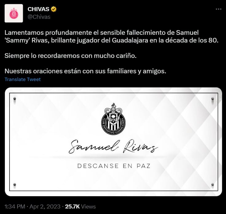 Las Chivas de Guadalajara se pronuncian en Twitter