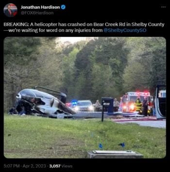 Accidente de helicóptero en Alabama de última hora