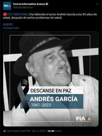 Las complicaciones que sufrió el actor Andrés García