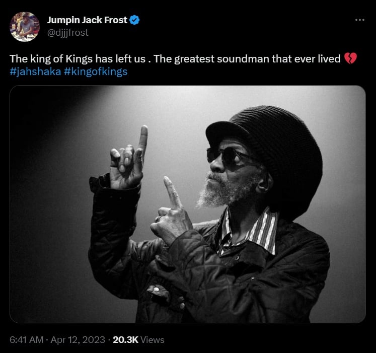 Jah Shaka, Jamaican legend of dub and reggae, has died