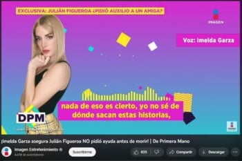 Viuda de Julián Figueroa acerca que el mensaje que le envió a su amiga es falso