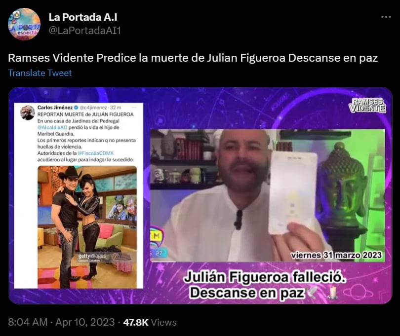 El vidente se viralizó por predecir la muerte de Julián 
