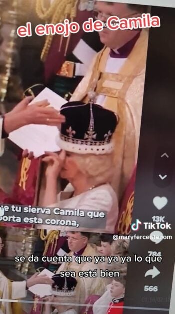 El momento cuando la coronan, ¿La Reina refleja incomodidad?