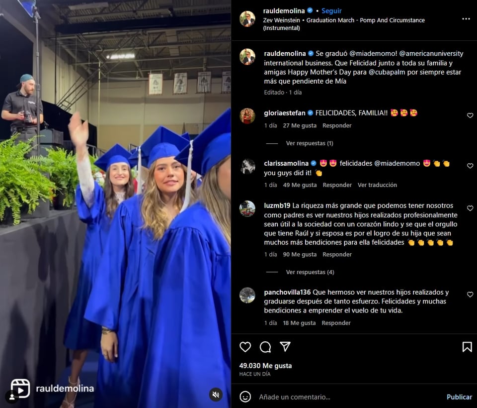 El presentador dio la noticia sobre los estudios de su hija en 2018