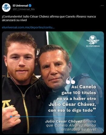 Julio César Chávez estalla contra el Canelo