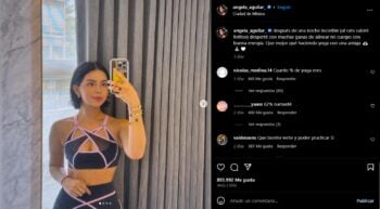 Ángela Aguilar turns on the networks with a top and leggings exercising