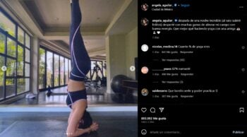 Ángela Aguilar is shown exercising in networks, in leggings she tries to make a complicated pose
