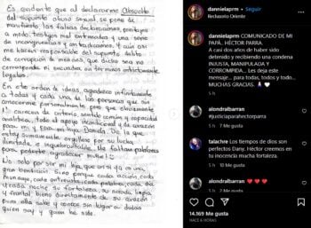 Señala que hay contradicciones en el caso y le agradece a su hija Daniela 