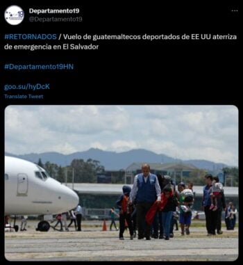 Vuelo de inmigrantes guatemaltecos aterriza en El Salvador ¿Cuántos iban en el vehículo?