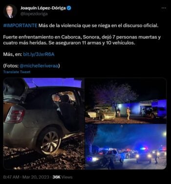 Tiroteo entre bandas criminales deja 7 muertos en Caborca, Sonora