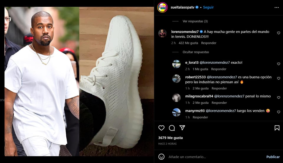 Lorenzo Méndez gives a solution to Adidas on Instagram