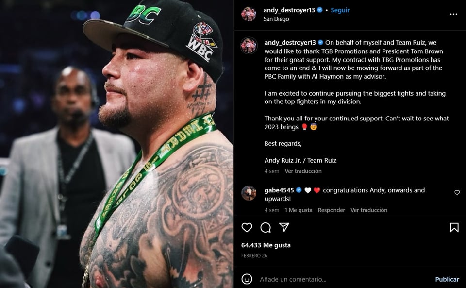 Andy Ruiz assures that "he opened his heart" in his relationship with Mayeli Alonso