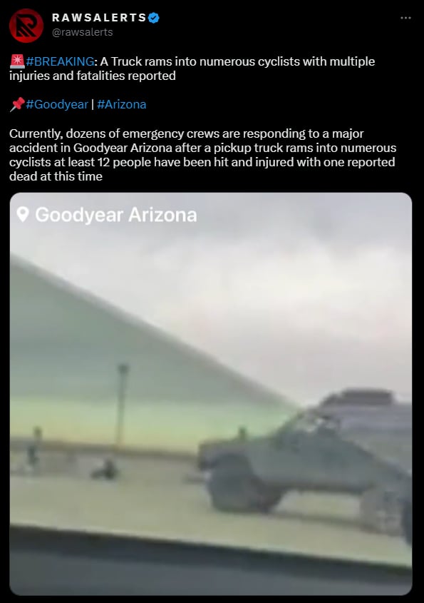 Atropello masivo deja cifra de ciclistas heridos y muertos en Goodyear, Arizona
