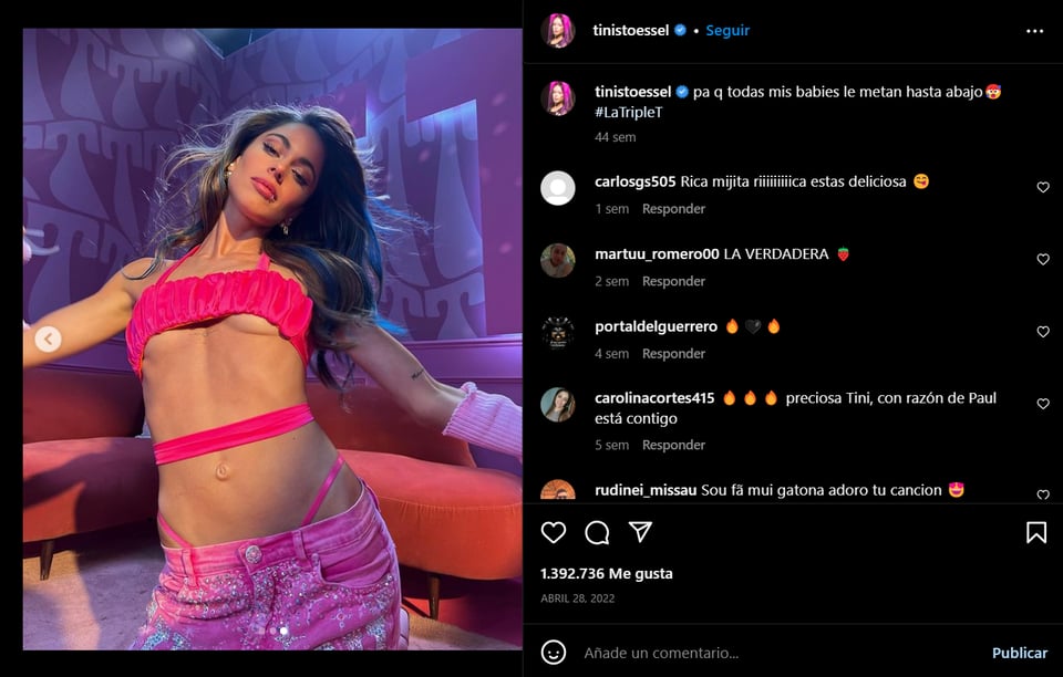 Tini nació en Argentina, igual que Rodrigo de Paul