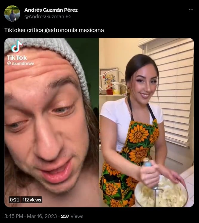 Estadounidense señala en TikTok que la comida de los mexicanos es poco saludable