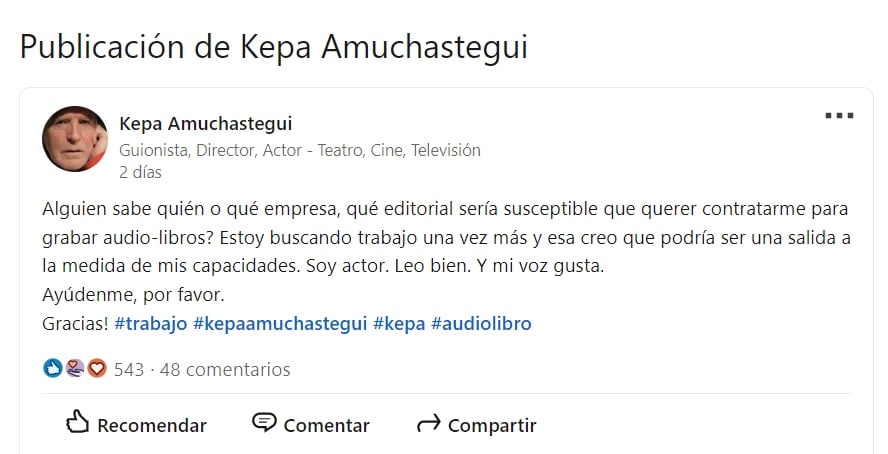 Actor de "Betty, La Fea", suplica por conseguir un trabajo