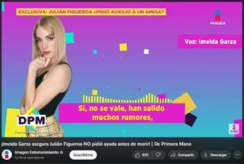 Viuda de Julián Figueroa aclara si le mandó un mensaje a una amiga antes de morir