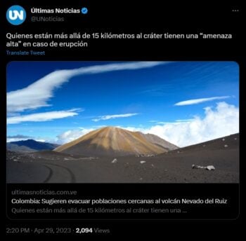 El Nevado del Ruiz se hizo famoso por una terrible erupción