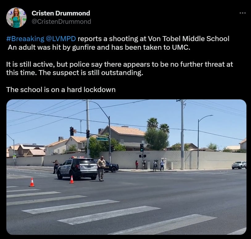 Reportan tiroteo en Von Tobel High School, Las Vegas, hay un herido