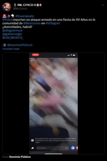 Se creyó que el ataque iba directamente a la agrupación que estaba tocando