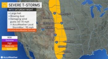 Tormentas y clima severo para EEUU, dan a conocer qué estados son afectados en este sábado