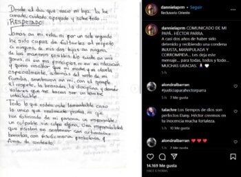 Héctor Parra manda una carta escrita desde prisión, señala que es inocente y lo demostrará