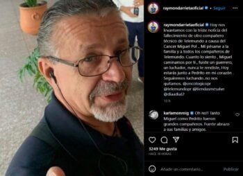 Muere técnico y camarógrafo de Telemundo, Raymond Arrieta se despide de él