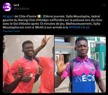 Murió Moustapha Sylla, jugador de la primera división de Costa de Marfil