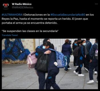 Balacera en escuela secundaria del Estado de México deja un herido