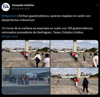 Vuelo de inmigrantes guatemaltecos aterriza de emergencia en El Salvador