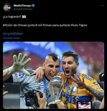 ¿Le van a quitar el título a Tigres? Aficionados de Chivas lo piden
