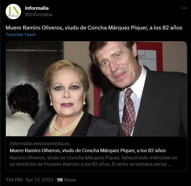 Su matrimonio con la cantante española, Concha Márquez Piquer 