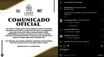 Debido a las enfermedades, Larry cancela presentaciones