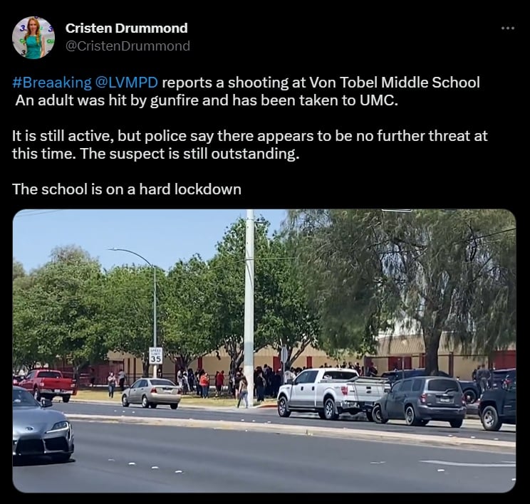 Tiroteo en Von Tobel High School, Las Vegas, la escuela fue cerrada por una hora