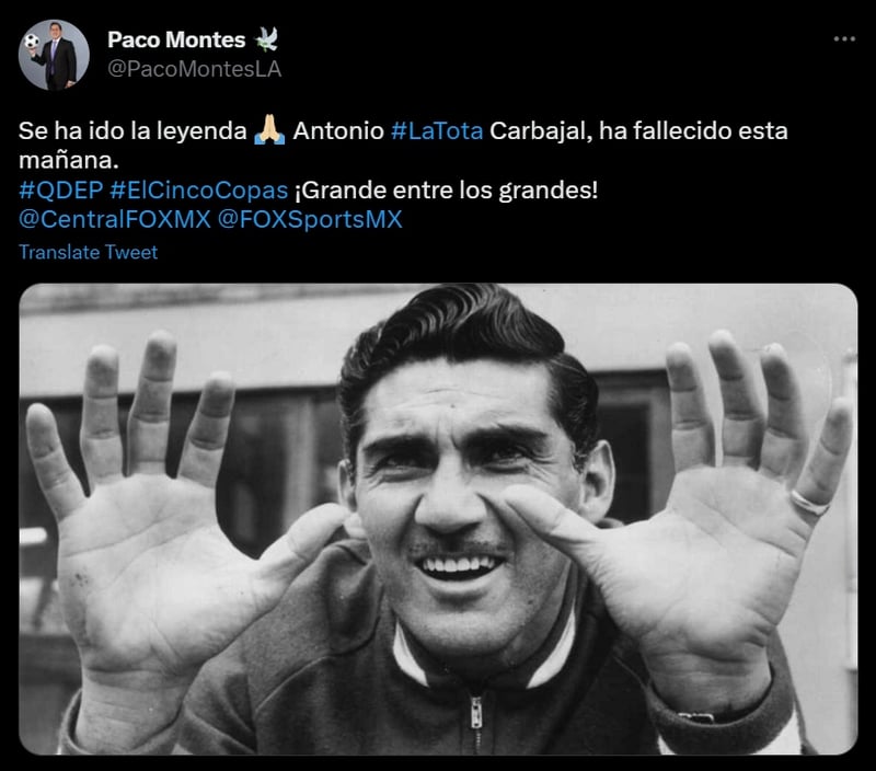 Antony "the total" Carbajal, dies at the age of 93