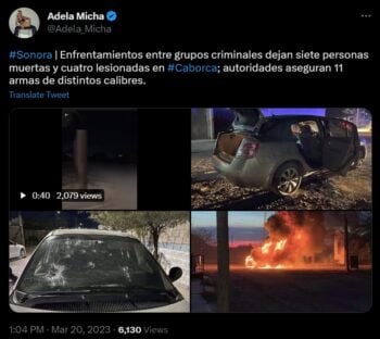 Un operativo fue activado tras el tiroteo en Caborca, Sonora