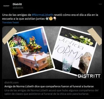 Compañeros acuden al funeral de Norma Lizbeth y se "burlan"