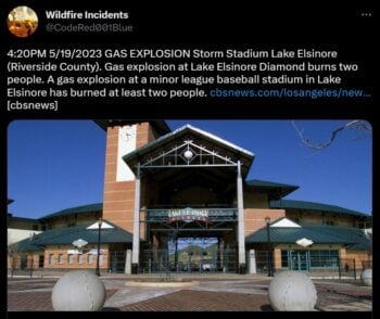 Heridos trasladados al hospital tras explosión en estadio de beisbol de California