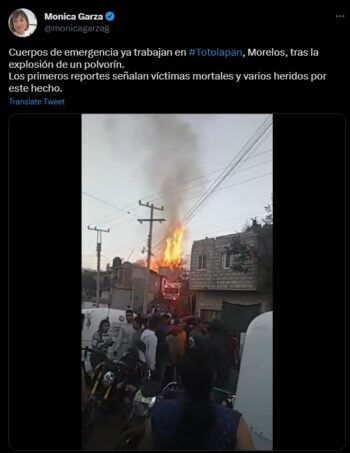 Explosión en polvorín de Morelos deja un saldo de 7 muertos