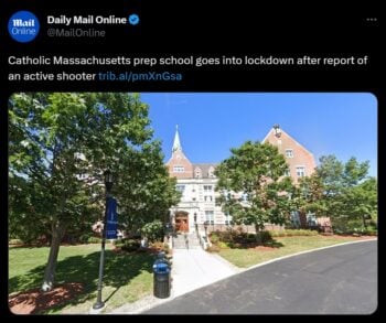 Reportan tirador activo en escuela preparatoria católica de Massachusetts