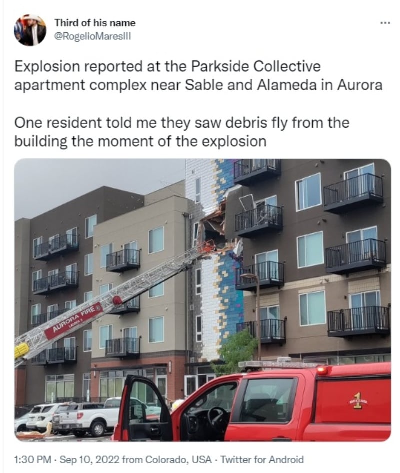 Explosión apartamentos Colorado: Los residentes fueron evacuados