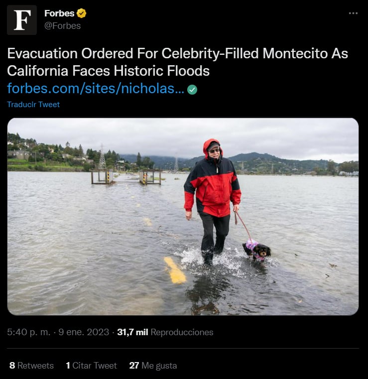 Ya van 12 muertos tras las inundaciones en California