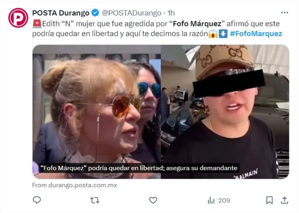Fofo Márquez released, Influencer, victim, beating, prison, crime