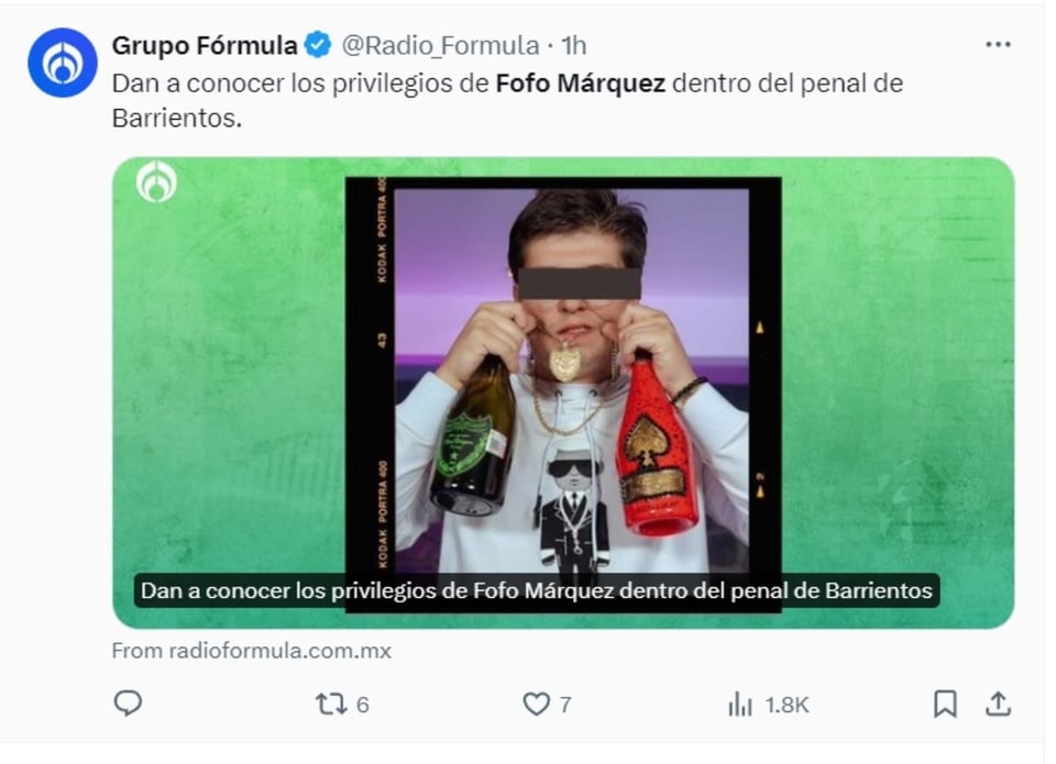 Fofo Márquez free, privileges, prison, security, MundoNOW