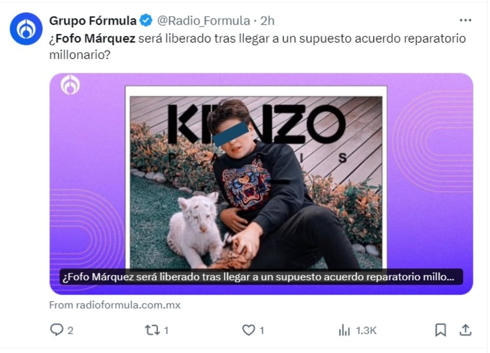 Fofo Márquez released, Influencer, victim, beating, prison, crime