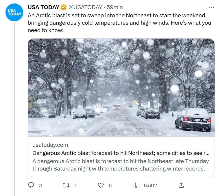 Vórtice polar Estados Unidos