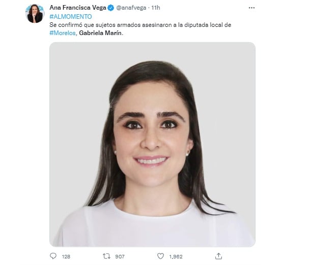 Asesinan diputada Gabriela Marín México